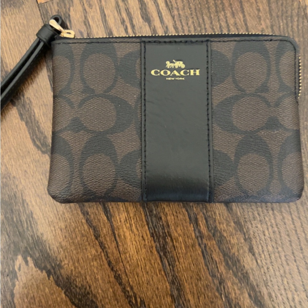 Coach Brown Wristlet